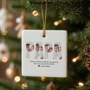 Personalised Dad Photo Christmas   Best Dad Ceramic Ornament