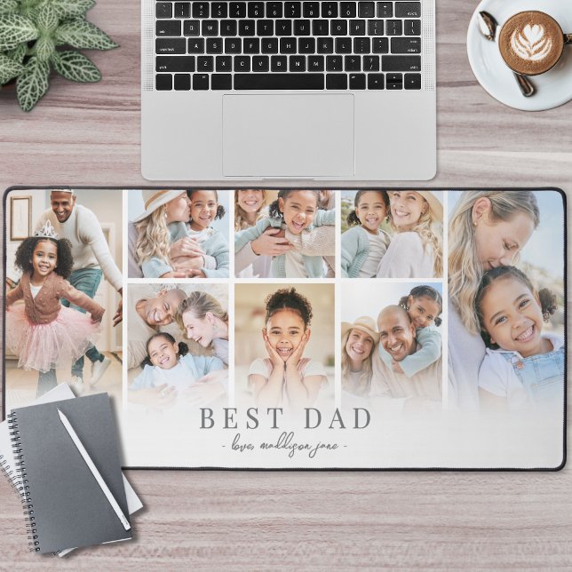 Personalised Dad Photo Desk Mat (Personalized Best Dad Photo Desk Mat)