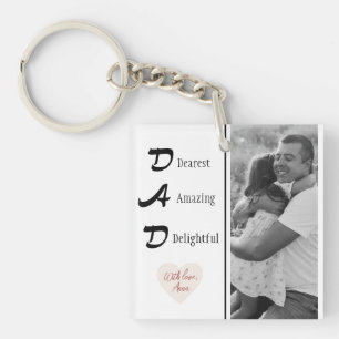 Personalised Dad Photo Keychain  Fathers Day