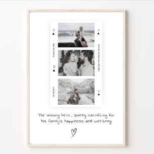 Personalised Dad Photo Roll Minimal  Gift   Poster
