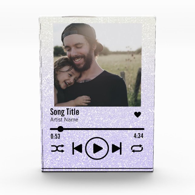 Personalised Dad Photo Song Playlist Block (Front)