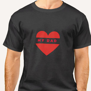 Personalised Dad text in Heart Tshirt