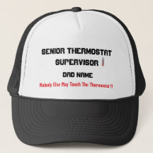 Personalised Dad Thermostat Supervisor Hat