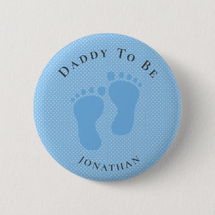 Personalised Dad to Be Blue Dots (Boy) Button