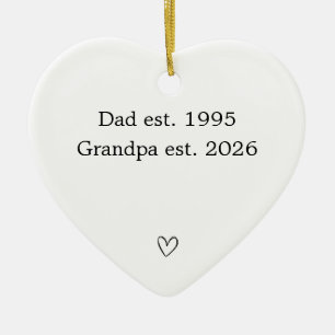 Personalised Dad to Grandpa Heart Ceramic Ornament