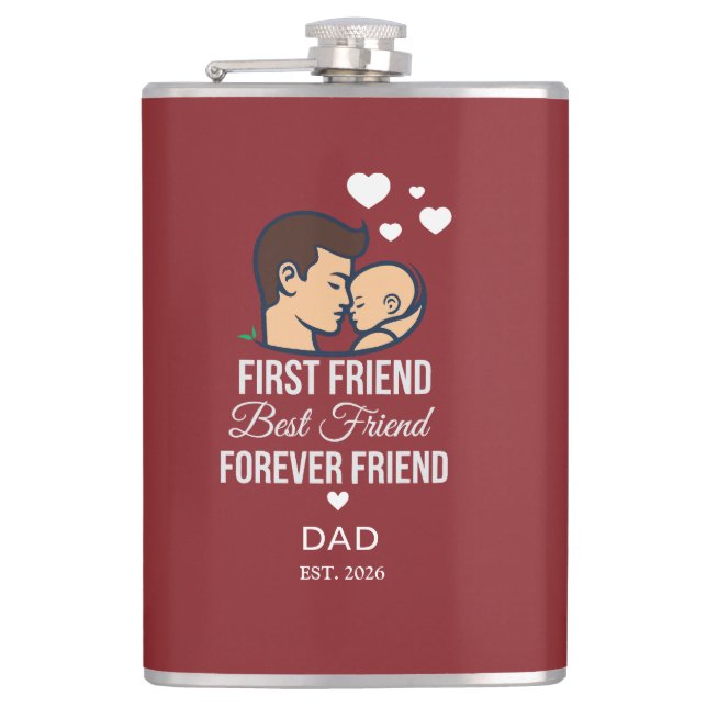 Personalised Dad water Bottle Hip Flask (Front)