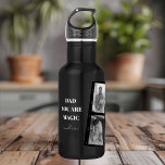 Personalised 'Dad You Are Magic' Two Fathers Photo 532 Ml Water Bottle<br><div class="desc">Celebrate the magic of fatherhood with our personalised 'Dad You Are Magic' water bottle! This unique design features a stylish black background, a cherished photo of two fathers, and the heartfelt message 'Dad You Are Magic.' Add a special touch by customising it with your kids' names. This high-quality water bottle...</div>