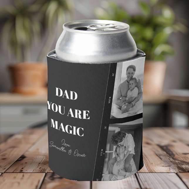 Personalised 'Dad You Are Magic' Two Fathers Photo Can Cooler (Creator Uploaded)