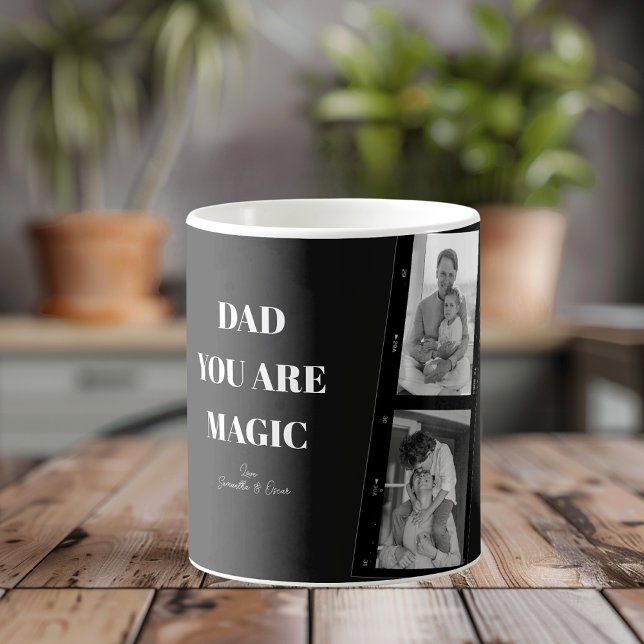 Personalised 'Dad You Are Magic' Two Fathers Photo Coffee Mug (Creator Uploaded)