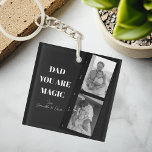 Personalised 'Dad You Are Magic' Two Fathers Photo Key Ring<br><div class="desc">Celebrate the magic of fatherhood with our personalised 'Dad You Are Magic' keychain! This unique design features a sleek black background, a cherished photo of two fathers, and the heartfelt message 'Dad You Are Magic.' Add a special touch by customising it with your kids' names. This high-quality keychain is perfect...</div>