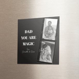 Personalised 'Dad You Are Magic' Two Fathers Photo Magnet