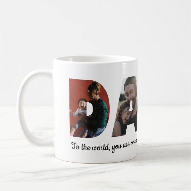 Personalised DADA 4 Photo Collage Dad Father's Day Coffee Mug (Left)
