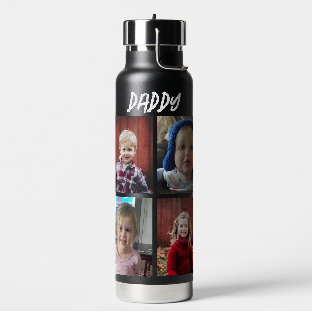Personalised Daddy | Children's Photos Water Bottle (Left)