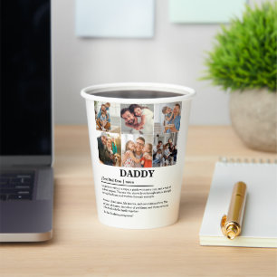 Personalised Daddy Definition 6 Photo Collage Paper Cups