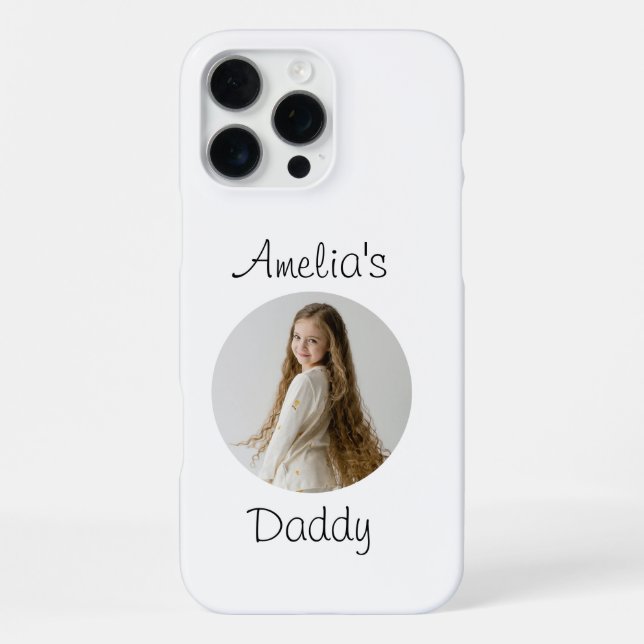 Personalised Daddy Gift – Custom Child Face -  iPhone Case (Back)