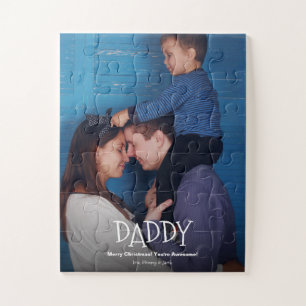 Personalised Daddy Photo Merry Christmas Jigsaw Puzzle