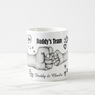 Personalised Daddy’s Team Custom Daddy &Child Name Coffee Mug