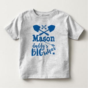 Personalised Daddy's Big Helper Blue and Grey Toddler T-Shirt