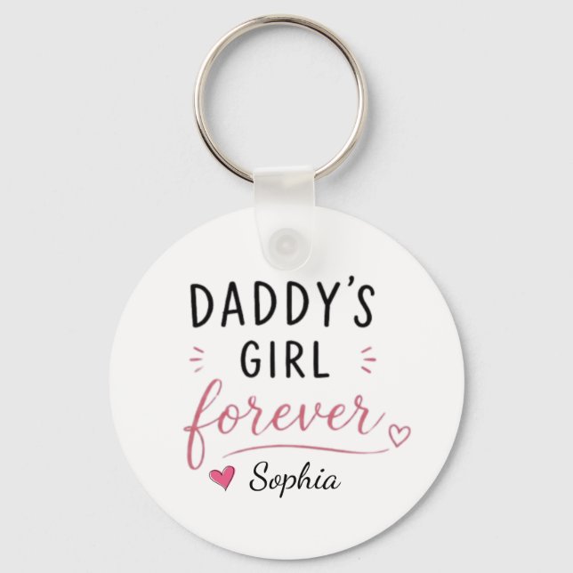 Personalised Daddy's Girl Forever Key Ring (Front)