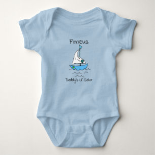 Personalised Daddy's Lil' Sailor Sailboat Baby boy Baby Bodysuit