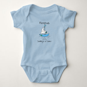Personalised Daddy's Lil' Sailor Sailboat Baby boy Bodysuit