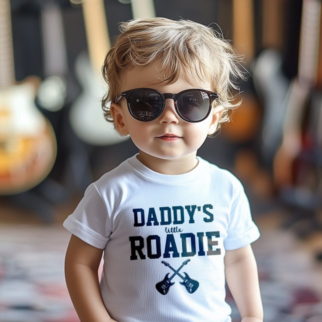 Personalised Daddy's Little Roadie Baby T-Shirt (For those who are born to rock and roll!)