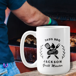 Personalised Dad's BBQ Barbeque Grill Master  Coffee Mug