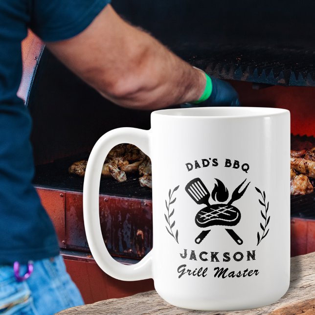 Personalised Dad's BBQ Barbeque Grill Master  Coffee Mug (Creator Uploaded)