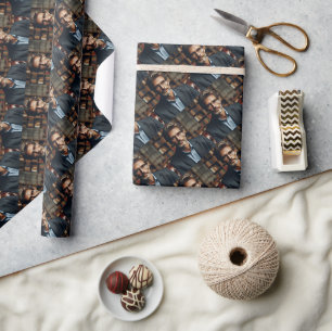 Personalised Dad's Photo Elegant Pattern Father's Wrapping Paper