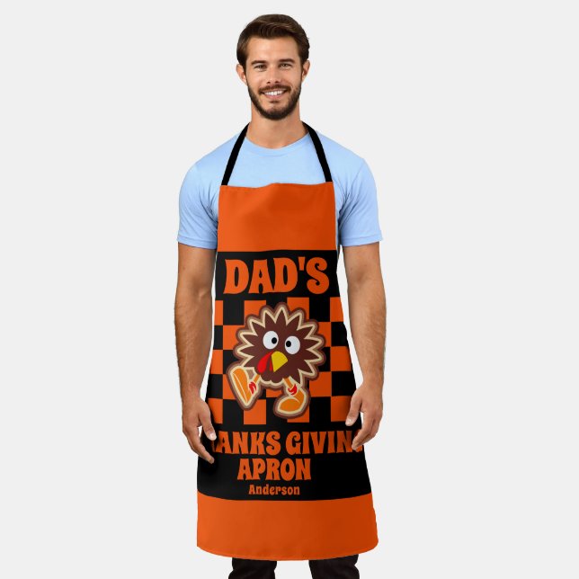 Personalised Dad's Thanksgiving Apron (Worn)