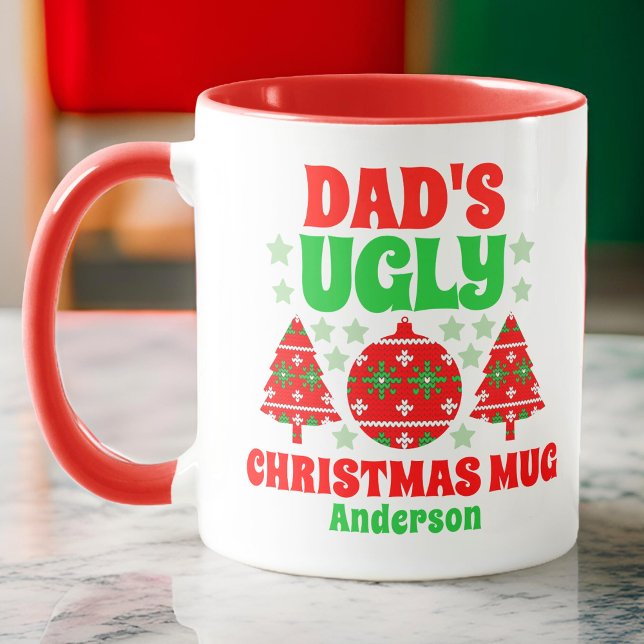 Personalised Dad's Ugly Christmas Sweater Mug (Creator Uploaded)