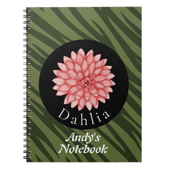 Personalised Dahlia flower nature's collection  Notebook (Front)