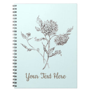 Personalised Dahlia Notebook