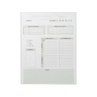 Personalised Daily Organisation Planner Notepad