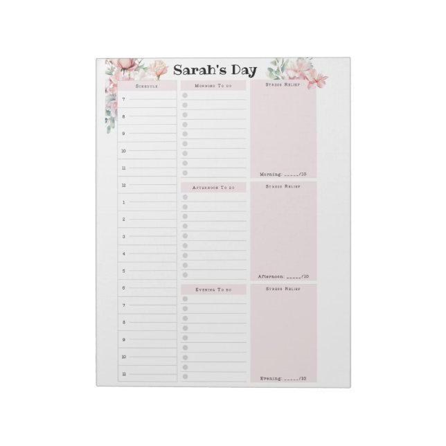 Personalised Daily Plan Notepad (Rotated)