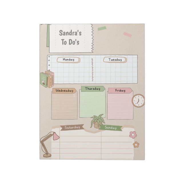 Personalised Daily Planner Notepad (Rotated)