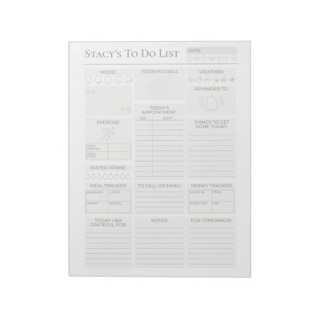 Personalised Daily Planner Notepad (Rotated)