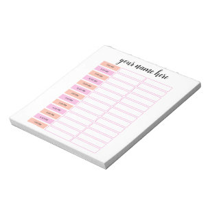 Personalised Daily Schedule Notepad