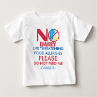 Personalised Dairy Allergy Shirt, Do not feed me