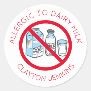 Personalised Dairy Milk Allergy Stickers