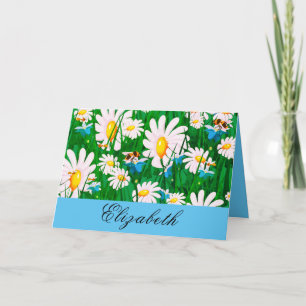Personalised, Daisies & Bees, Spring Greeting Card