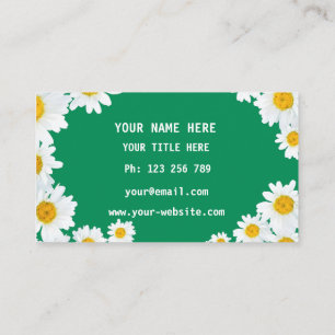 Personalised Daisies Business Cards Example
