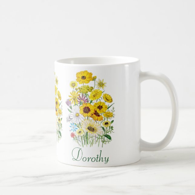 Personalised Daisies Coffee Mug (Right)