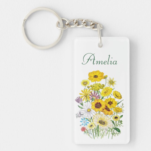 Personalised Daisies Key Ring (Front)