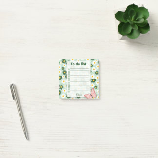 Personalised Daisy & Butterfly To Do List Post-it Notes