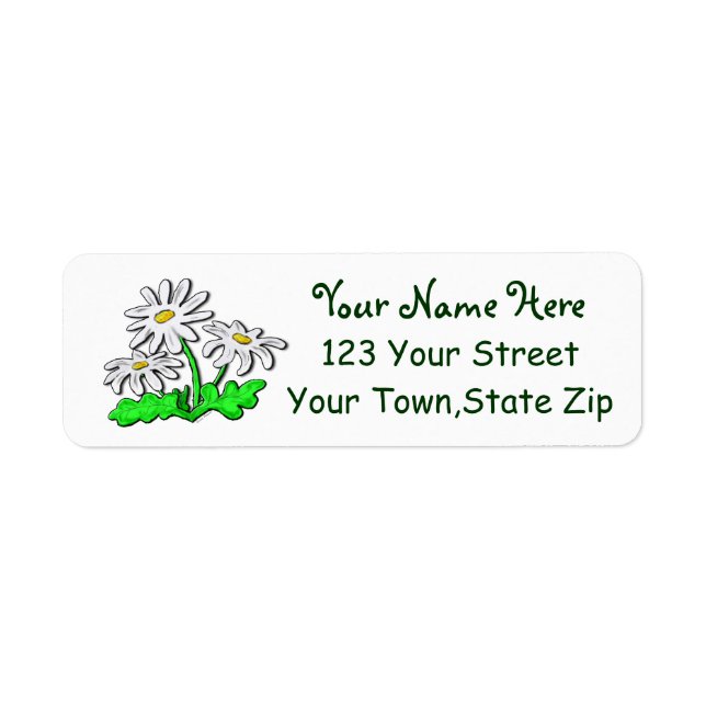 Personalised Daisy Daisies Return Address Labels (Front)