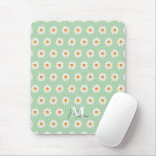 Personalised Daisy Floral Mousepad – Custom Name