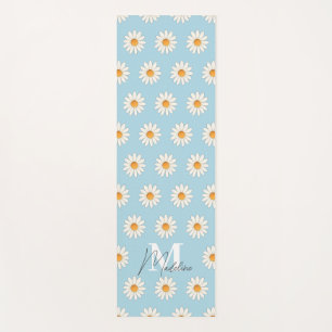 Personalised Daisy Floral Yoga Mat – Custom Name