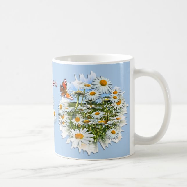 Personalised Daisy Meadow Custom Name Coffee Mug (Right)