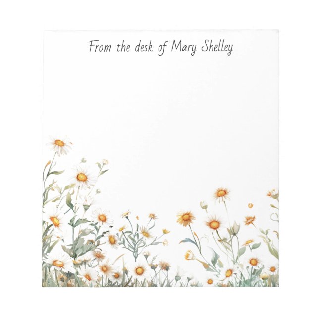 Personalised Daisy  Notepad (Front)